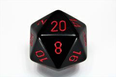 CHX  Opaque Black/red 34mm d20 Dice-1