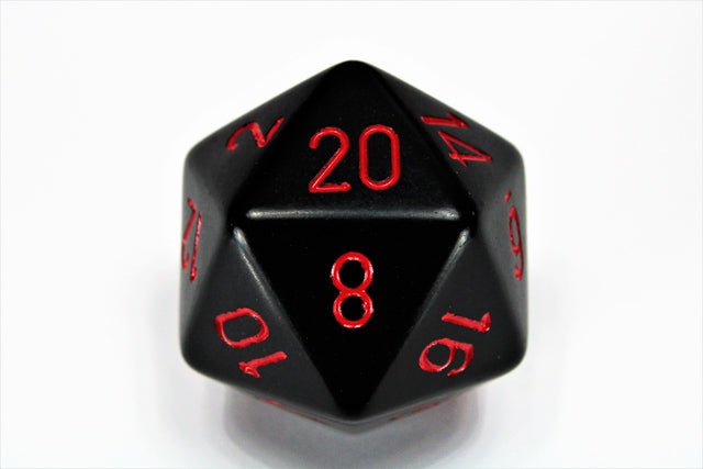 CHX  Opaque Black/red 34mm d20 Dice