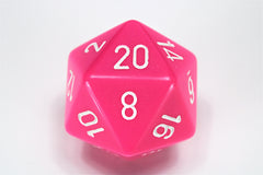 CHX Opaque Pink/white 34mm d20 Dice-1