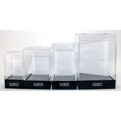 CHX 02805 Empty Crystal Display Box (M) Tall Clear w/Black Lid
