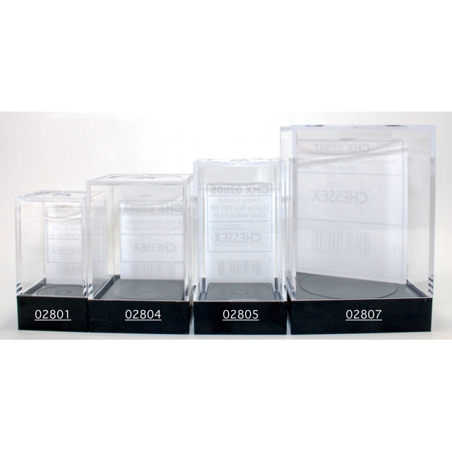 CHX 02805 Empty Crystal Display Box (M) Tall Clear w/Black Lid