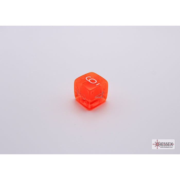 CHX 30060 Translucent Neon Orange/white Polyhedral 7-Dice Set (with bonus die)