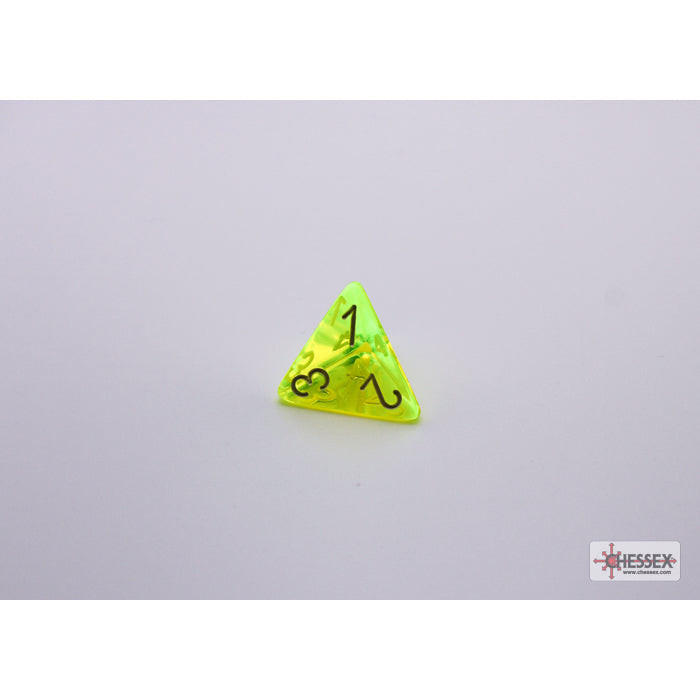 CHX 30061 Translucent Neon Yellow/white Polyhedral 7-Dice Set (with bonus die)