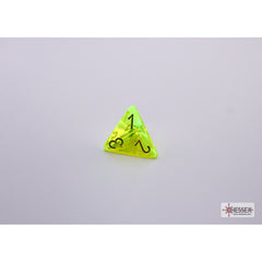 CHX 30061 Translucent Neon Yellow/white Polyhedral 7-Dice Set (with bonus die)