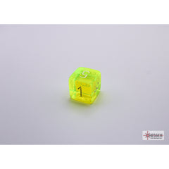CHX 30061 Translucent Neon Yellow/white Polyhedral 7-Dice Set (with bonus die)