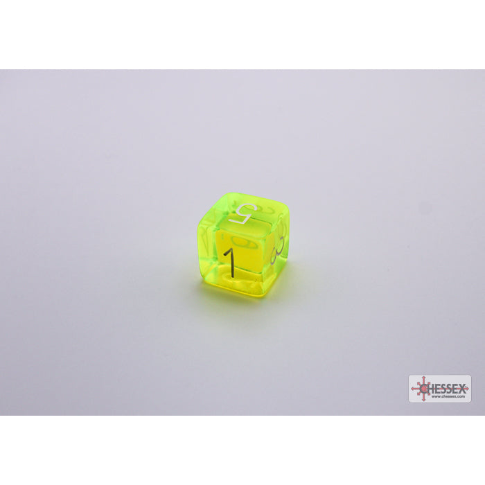 CHX 30061 Translucent Neon Yellow/white Polyhedral 7-Dice Set (with bonus die)