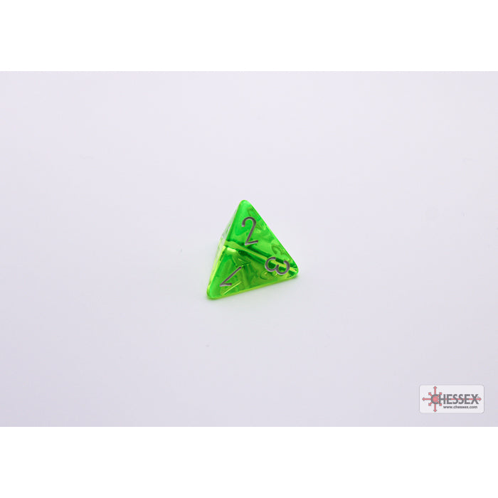 CHX 30062 Translucent Rad Green/white Polyhedral 7-Dice Set (with bonus die)