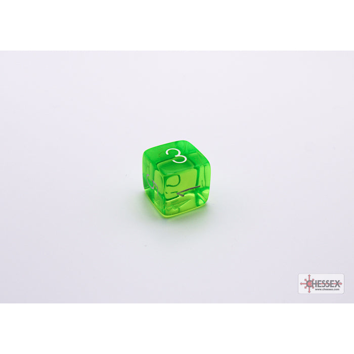 CHX 30062 Translucent Rad Green/white Polyhedral 7-Dice Set (with bonus die)
