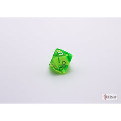 CHX 30062 Translucent Rad Green/white Polyhedral 7-Dice Set (with bonus die)