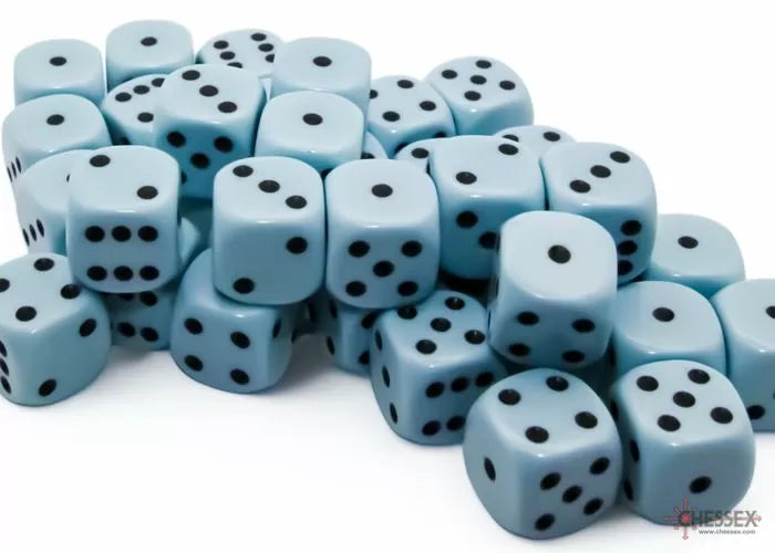 CHX 25866 Opaque 12mm d6 Pastel Blue/black Dice Block (36 dice)-1