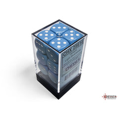 CHX 25616 Opaque Light Blue/white 16mm d6 Dice Block (12 dice)