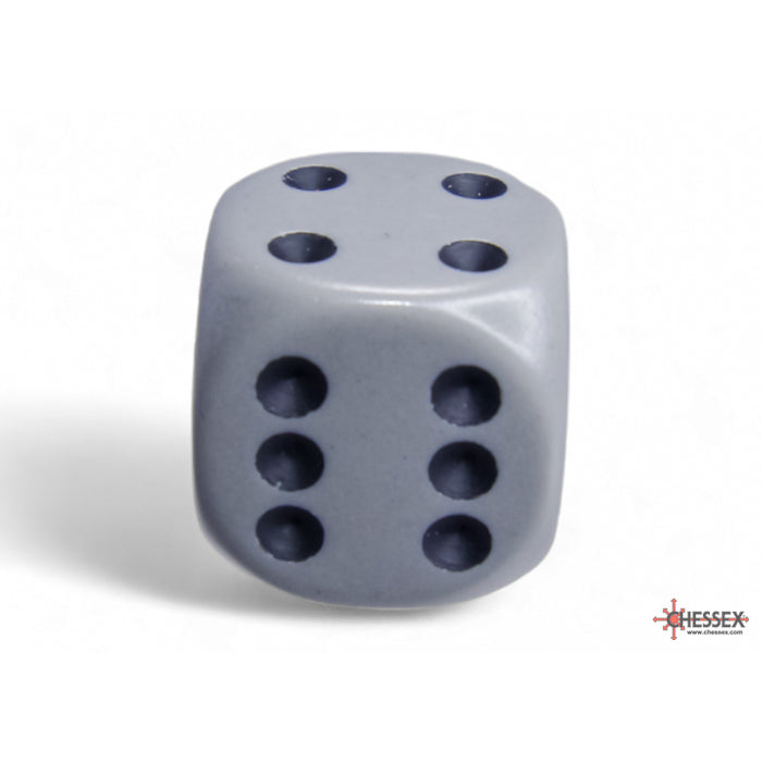 CHX 25610 Opaque Grey/black 16mm d6 Dice Block (12 dice)