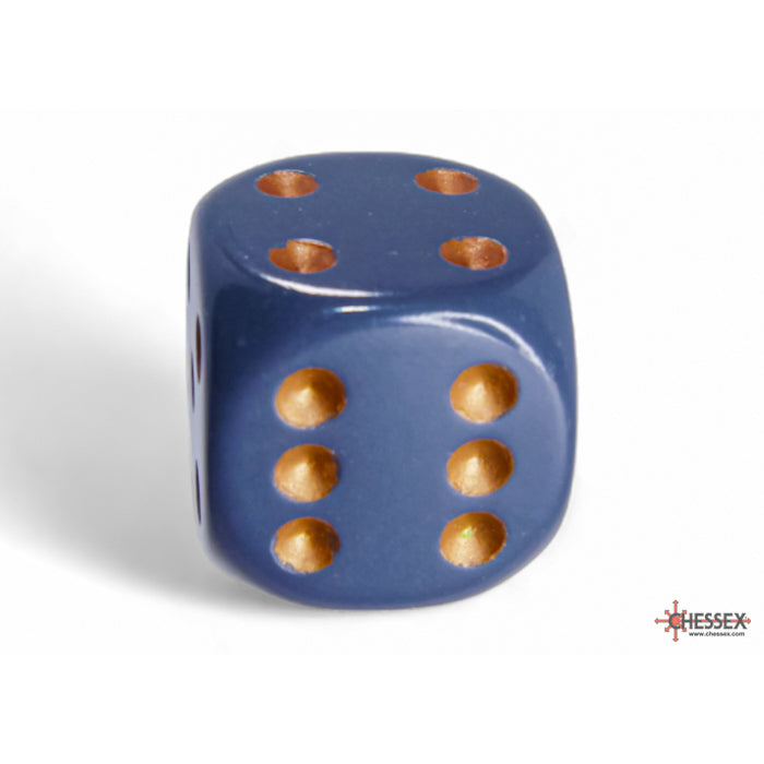 CHX 25620 Opaque Dark Grey/copper 16mm d6 Dice Block (12 dice)