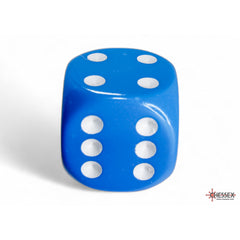 CHX 25616 Opaque Light Blue/white 16mm d6 Dice Block (12 dice)