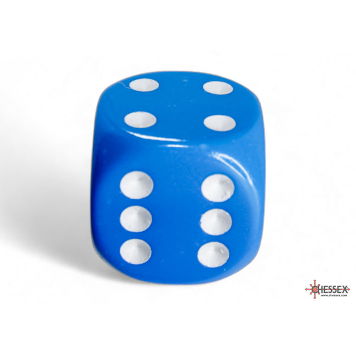 CHX 25616 Opaque Light Blue/white 16mm d6 Dice Block (12 dice)