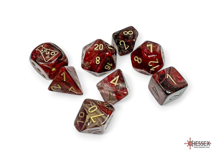 CHX 30064 Borealis Cosmos/gold Polyhedral 7-Dice Set (with bonus die)-3