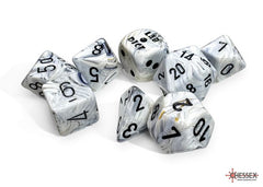 CHX 30067 Marble Calcite/blue Polyhedral 7-Dice Set (with bonus die)-1