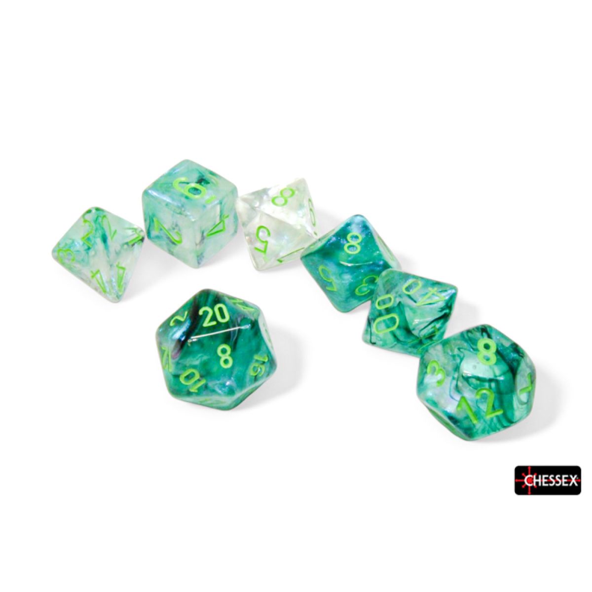 CHX 27595 Borealis Kelp/light green Luminary Polyhedral 7-Dice Set-1