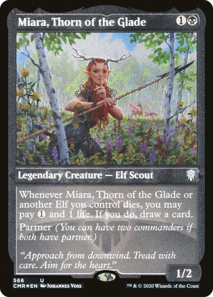 Miara, Thorn of the Glade (Etched) [Commander Legends]-1