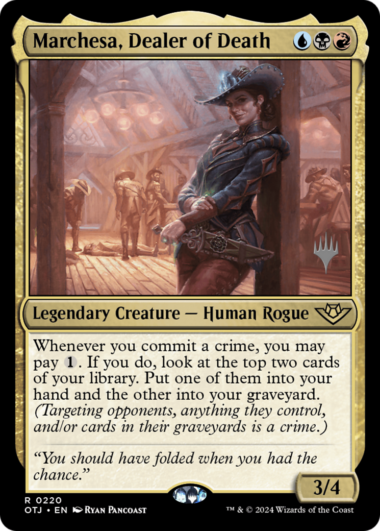 Marchesa, Dealer of Death (Promo Pack) [Outlaws of Thunder Junction Promos]-1