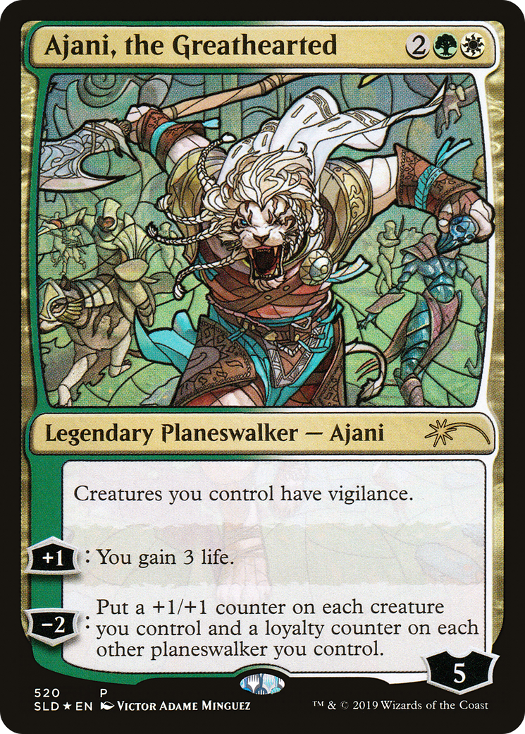 Ajani, the Greathearted (Stained Glass) [Secret Lair Drop Promos]-1