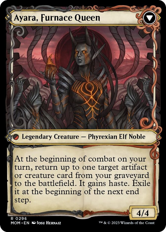Ayara, Widow of the Realm // Ayara, Furnace Queen (Showcase Planar Booster Fun) [March of the Machine]-2