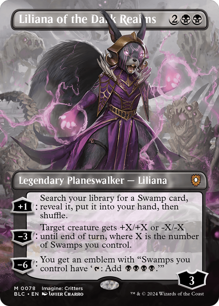 Liliana of the Dark Realms (Borderless) [Bloomburrow Commander]-1