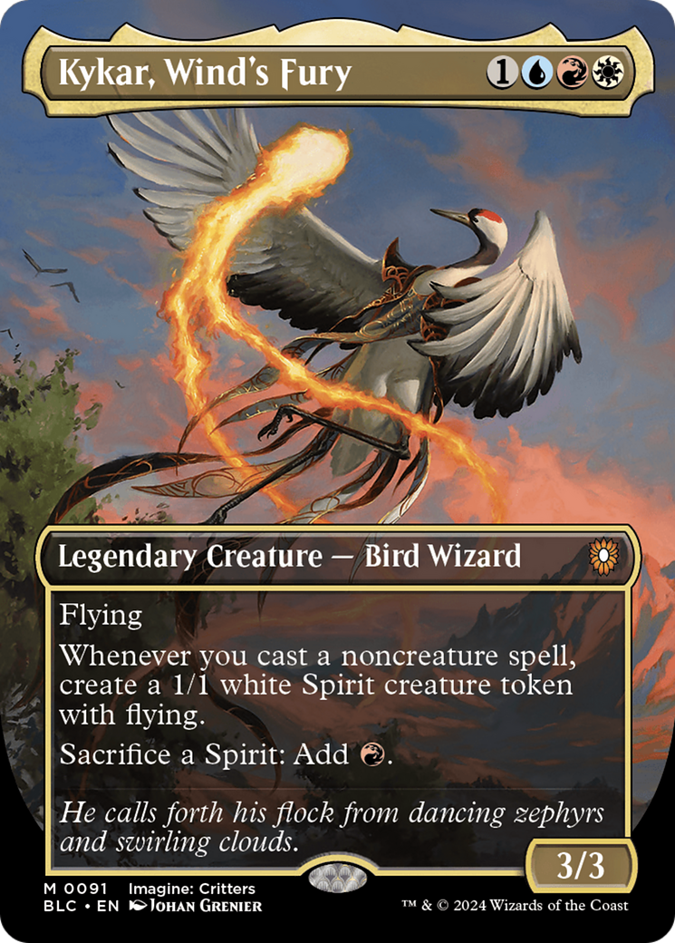 Kykar, Wind's Fury (Borderless) [Bloomburrow Commander]-1