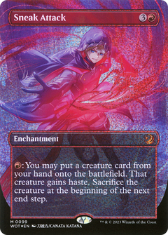 Sneak Attack (Anime Borderless) (Confetti Foil) [Wilds of Eldraine: Enchanting Tales]-1