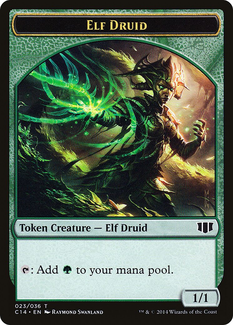 Elf Druid // Beast (020/036) Double-Sided Token [Commander 2014 Tokens]-3