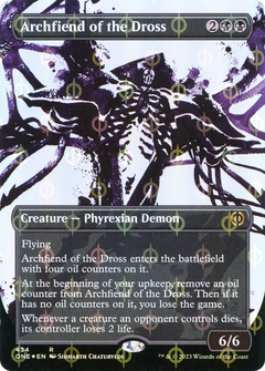 Archfiend of the Dross (Borderless Ichor Step-and-Compleat Foil) [Phyrexia: All Will Be One]-1