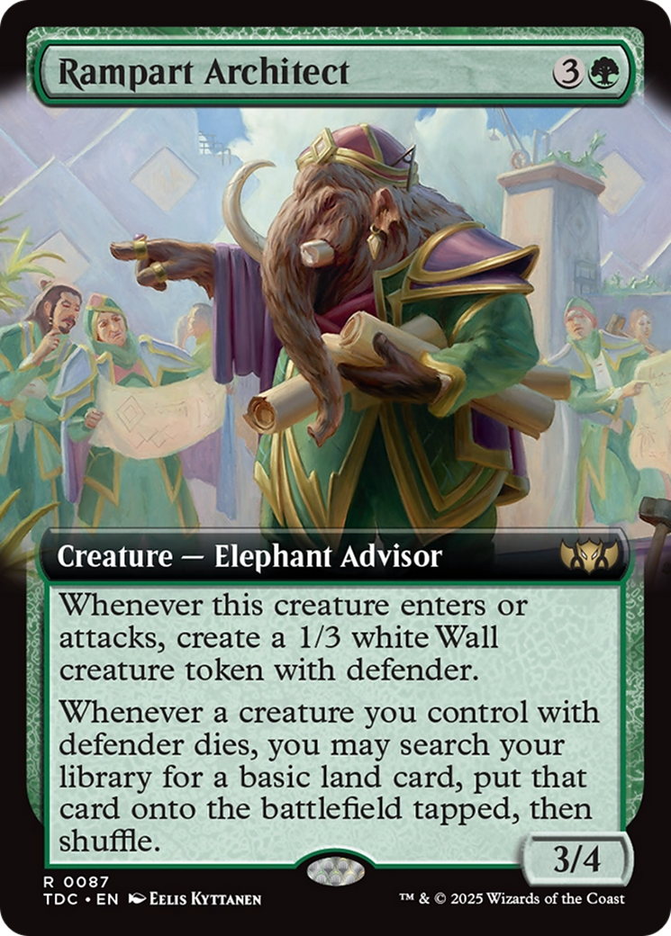 Rampart Architect (Extended Art) [Tarkir: Dragonstorm Commander]-1