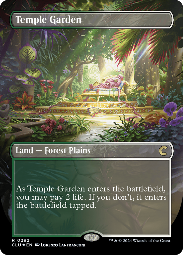 Temple Garden (Borderless) [Ravnica: Clue Edition]-1