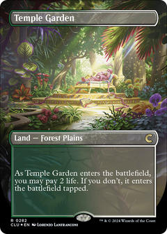 Temple Garden (Borderless) [Ravnica: Clue Edition]-1
