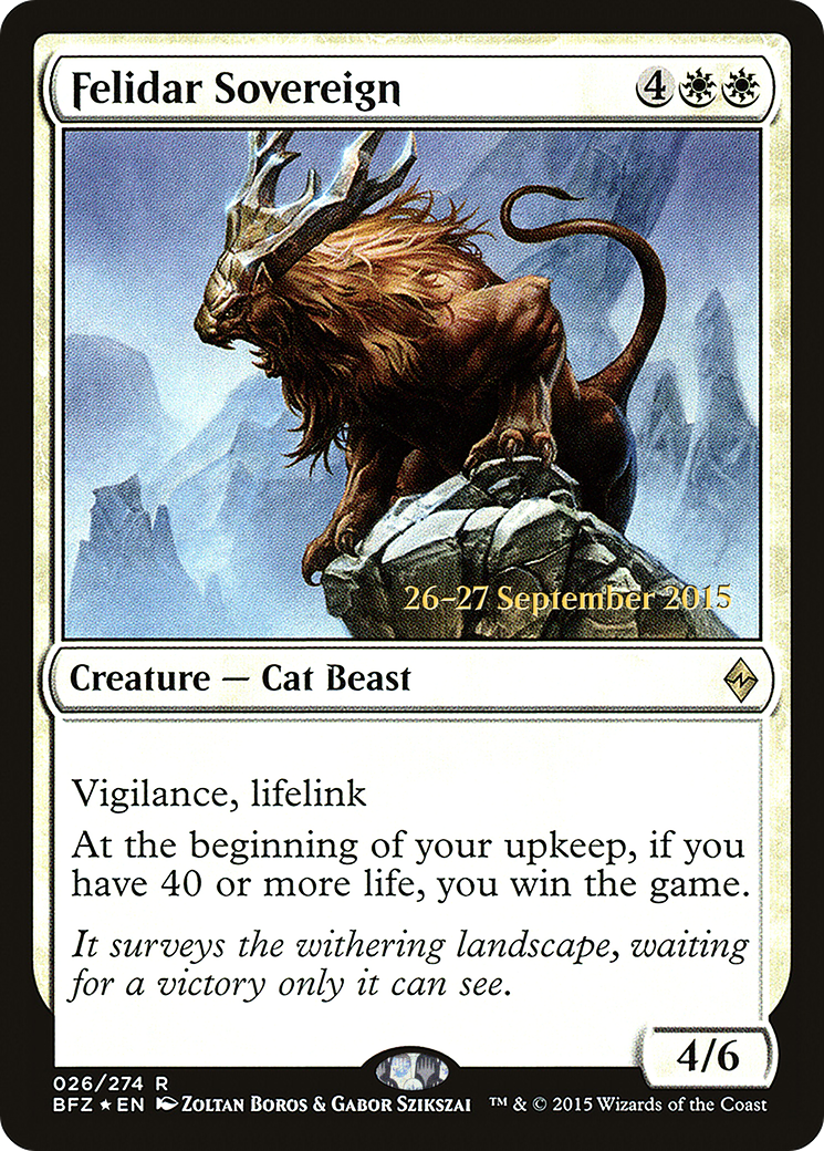 Felidar Sovereign [Battle for Zendikar Prerelease Promos]-1