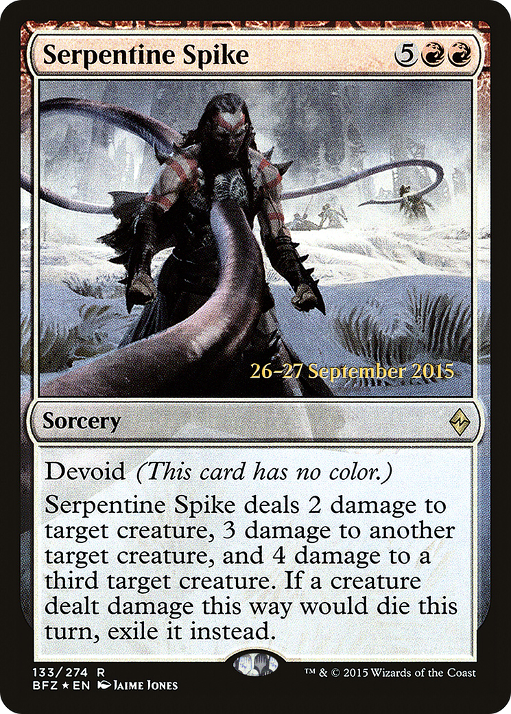 Serpentine Spike [Battle for Zendikar Prerelease Promos]-1
