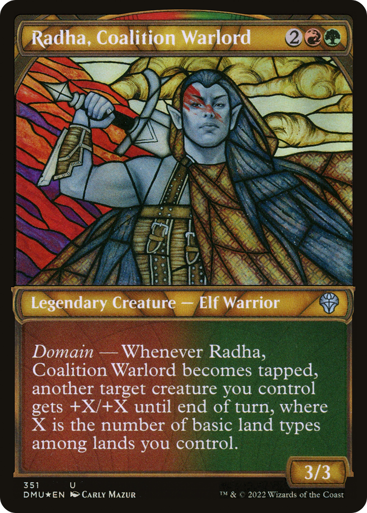 Radha, Coalition Warlord (Showcase Textured) [Dominaria United]-1
