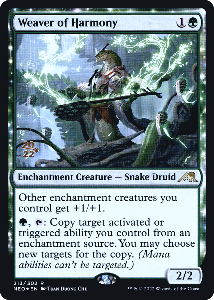 Weaver of Harmony (PRE-213) - Kamigawa: Neon Dynasty Promos: (enchantment) Foil-1