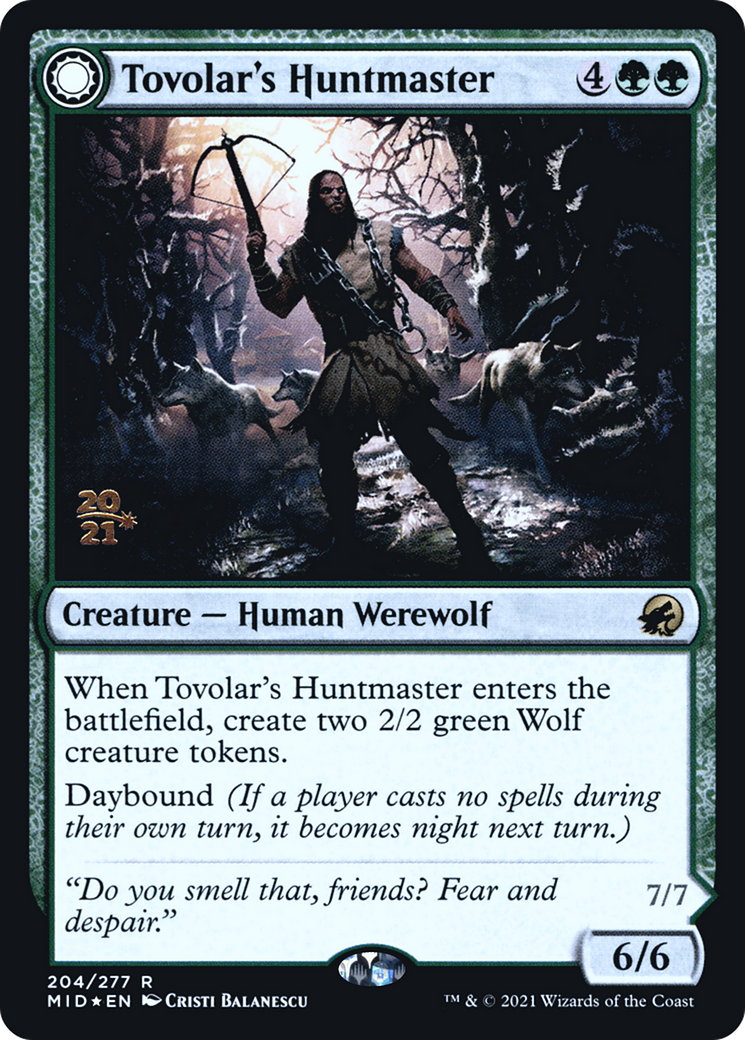 Tovolar's Huntmaster (PRE-204) - Innistrad: Midnight Hunt Promos: (Double Faced Transform) Foil-1