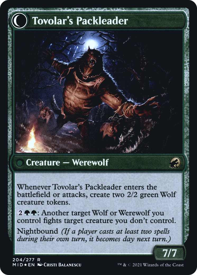 Tovolar's Huntmaster (PRE-204) - Innistrad: Midnight Hunt Promos: (Double Faced Transform) Foil-2