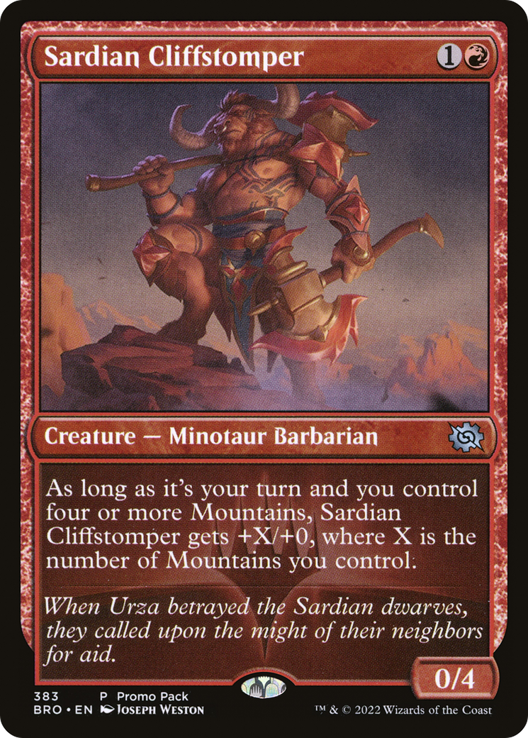 Sardian Cliffstomper (Promo Pack) [The Brothers' War Promos]-1