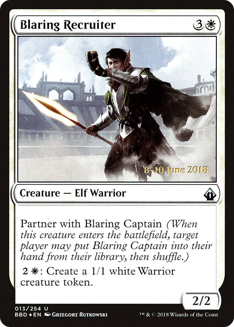 Blaring Recruiter (Prerelease) [Battlebond Promos]-1