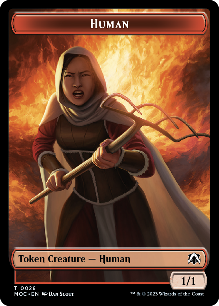 Tentacle // Human (26) Double-Sided Token [March of the Machine Commander Tokens]-2
