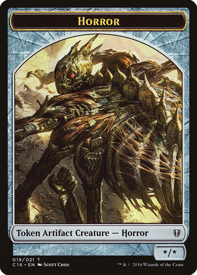 Horror // Thopter Double-Sided Token [Commander 2016 Tokens]-1