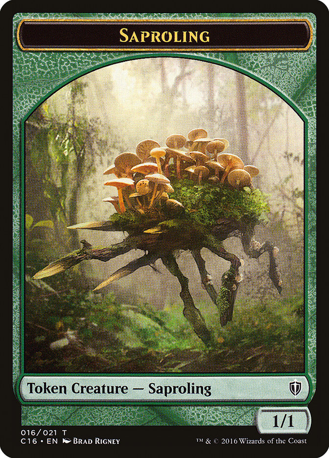 Saproling (016) // Spirit (006) Double-Sided Token [Commander 2016 Tokens]-1