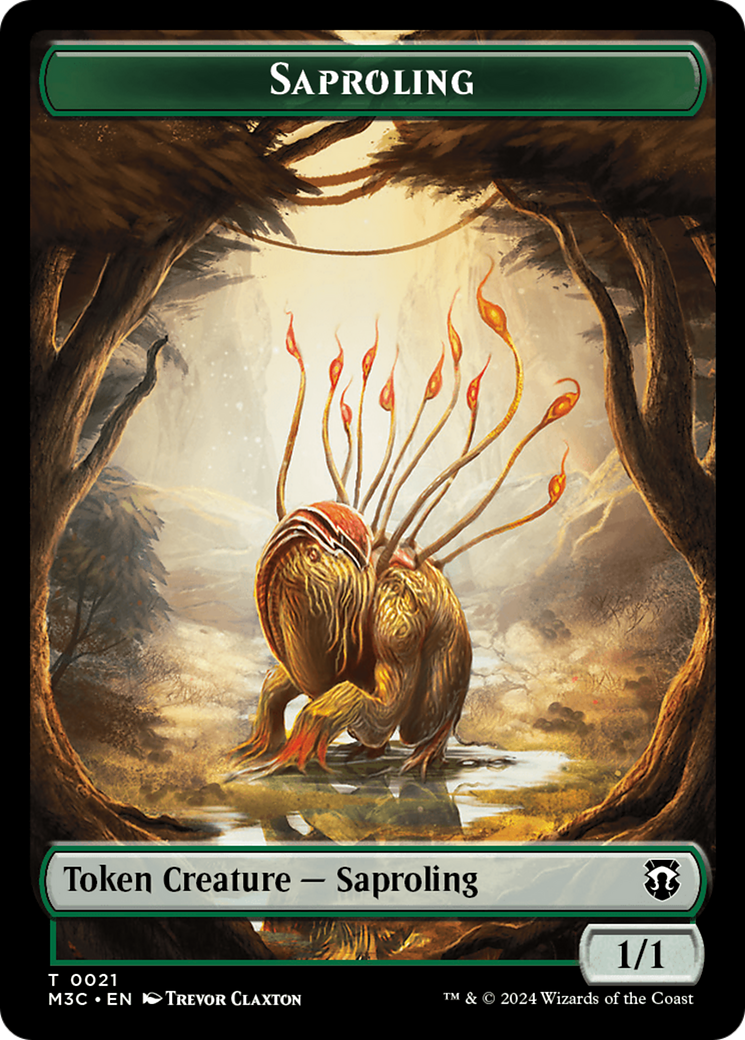 Garruk, Apex Predator Emblem // Saproling Double-Sided Token [Modern Horizons 3 Commander Tokens]-2