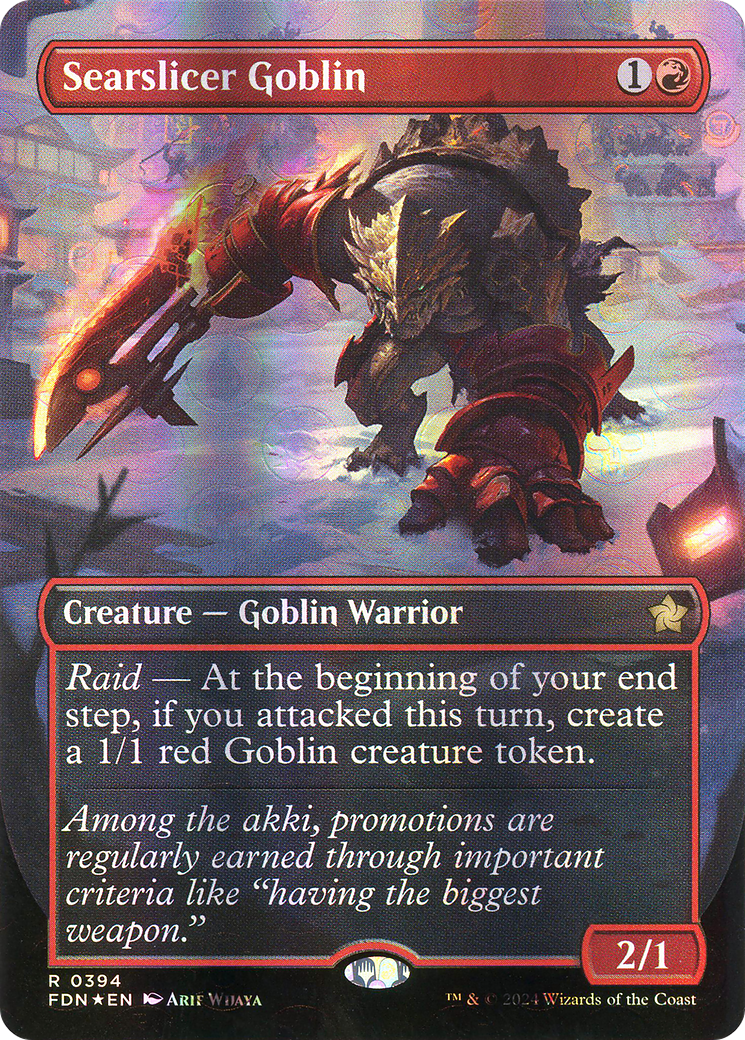 Searslicer Goblin (Borderless) (Mana Foil) [Foundations]-1