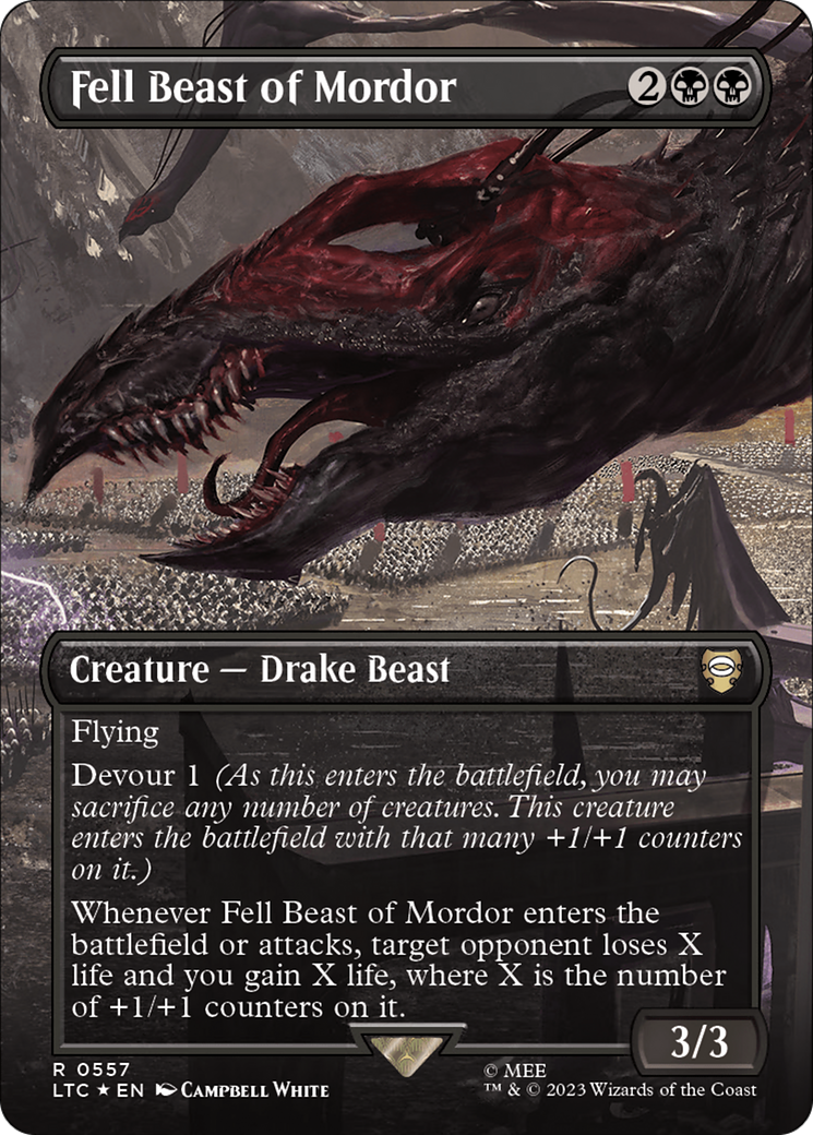 Fell Beast of Mordor (Borderless) (Surge Foil) [The Lord of the Rings: Tales of Middle-Earth Commander]-1