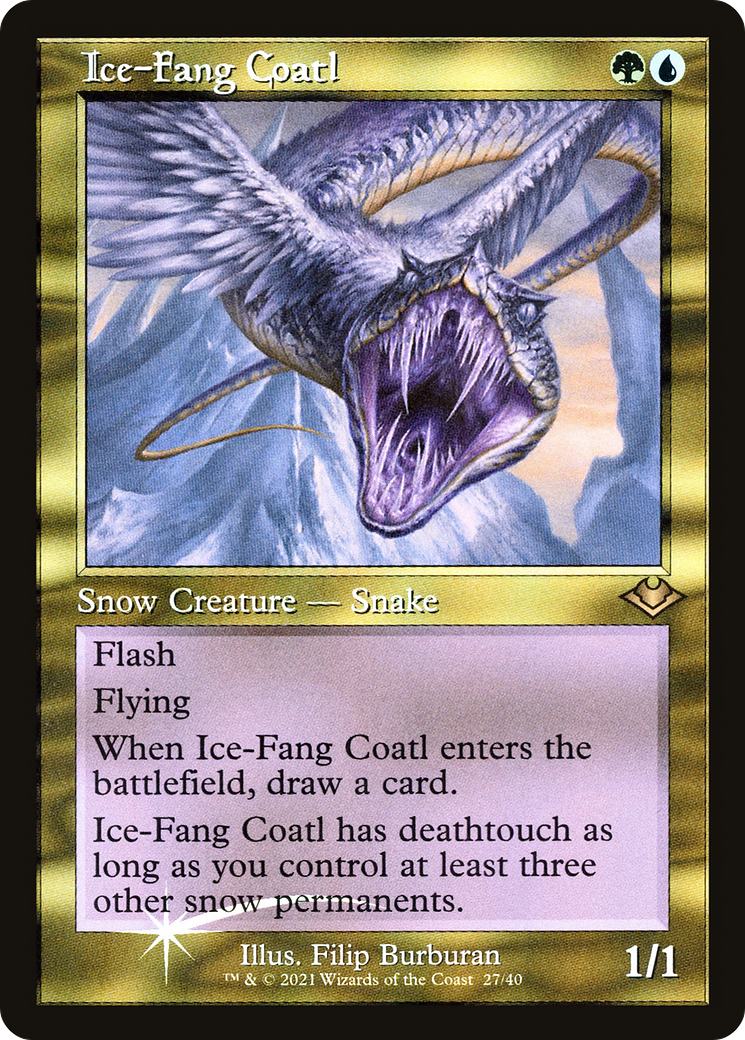 Ice-Fang Coatl (Retro Frame) (MH1-027) - Modern Horizons 1 Timeshifts Etched Foil-1