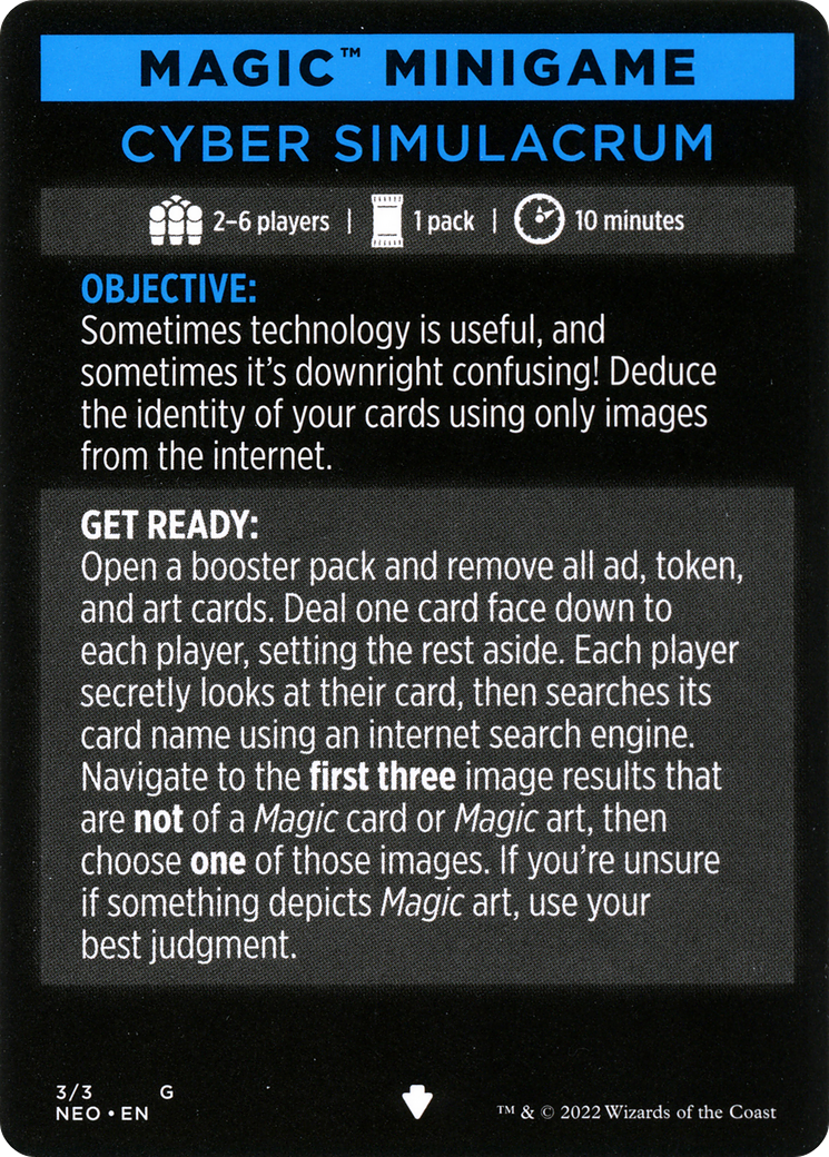 Cyber Simulacrum // Cyber Simulacrum (cont'd) (MNEO-003) - Kamigawa: Neon Dynasty Minigames Foil-1